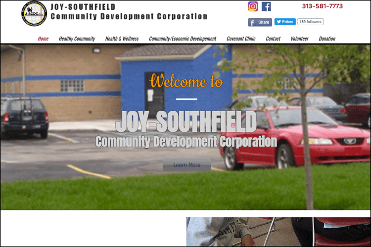 Joy-Southfield Clinic website home page.